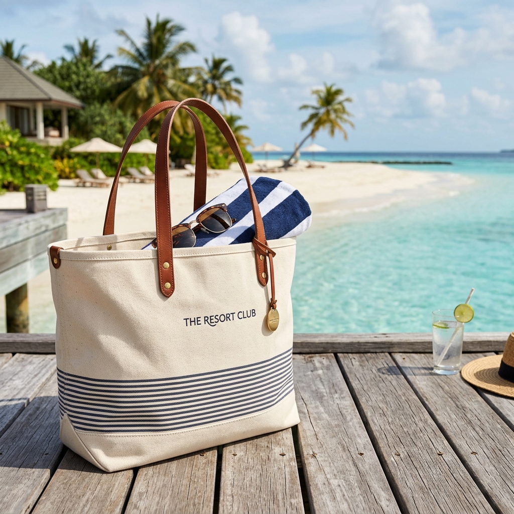 Lagoon Canvas Beach Tote